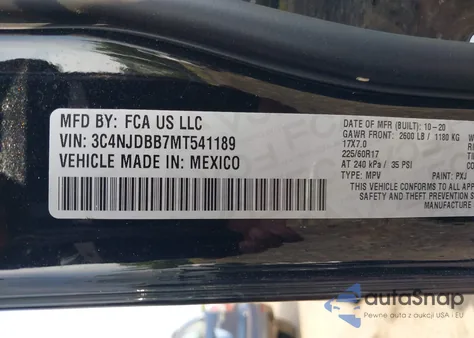 2021 Jeep Compass Latitude from USA, damaged, VIN 3C4NJDBB7MT541189